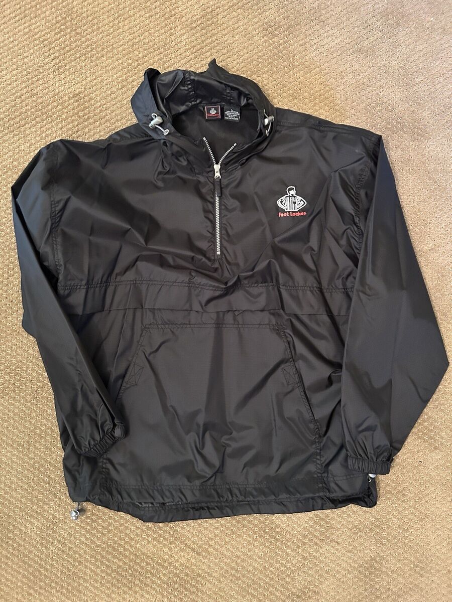 RARE Vintage Foot Locker Black Windbreaker 3/4 Zip Up Jacket RARE Vintage Foot Locker Black Windbreaker 3/4 Zip Up Jacket