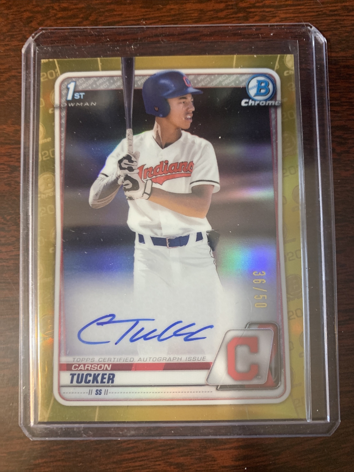CARSON TUCKER AUTO 1st 2020 Bowman Chrome Draft Autograph GOLD REFRACTOR #/50 RC
