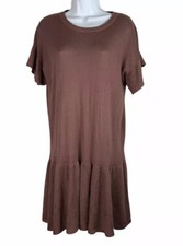 H&M Womens Sweater Dress XS Oversized Stretchy Drop Waist Flutter Sleeve Pleated