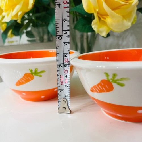 Terramoto Ceramic Spring Easter Bunny's Carrot 2 Small Dipping Sauce Bowl Set - Picture 7 of 9