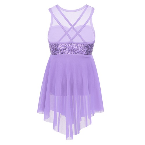 Niñas Baile Leotardo Vestido Sin mangas Lentejuelas Chaleco Suelo Niños Faldas Irregulares - Imagen 26 de 94
