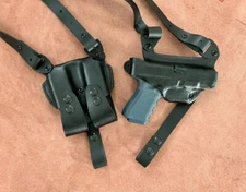 Black Leather Horizontal Shoulder Holster for Glock 43 (P3)