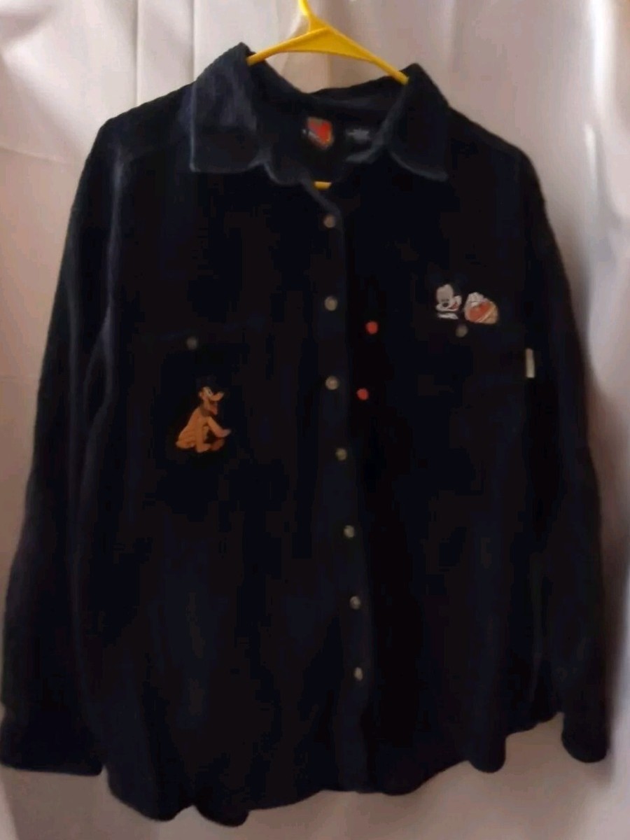 Vintage Disney Mens L Tigger Embroidered Corduroy Heavy Button Front Shirt  Green | eBay 90s Disney Corduroy Shirt (Black)
