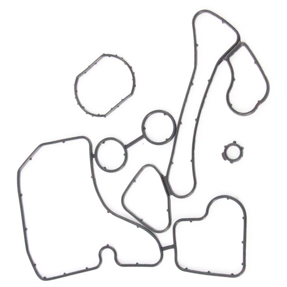 Vedação de borracha de vedação de junta de refrigerador de óleo de motor preto durável para 2015 Audi A7 Quattro 3.0L - Imagem 2 de 4