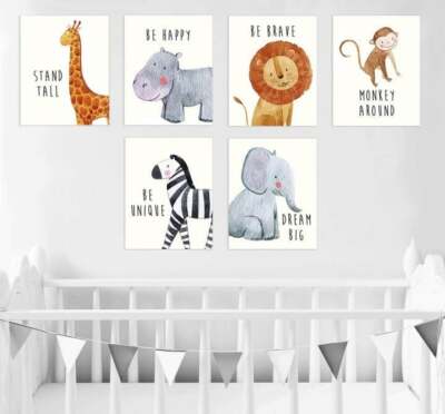 nursery wall art animals