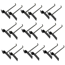 6" Slatwall Hook Panel Display Hooks, 1/4" Thickness Metal, Raw Steel - PACK 24