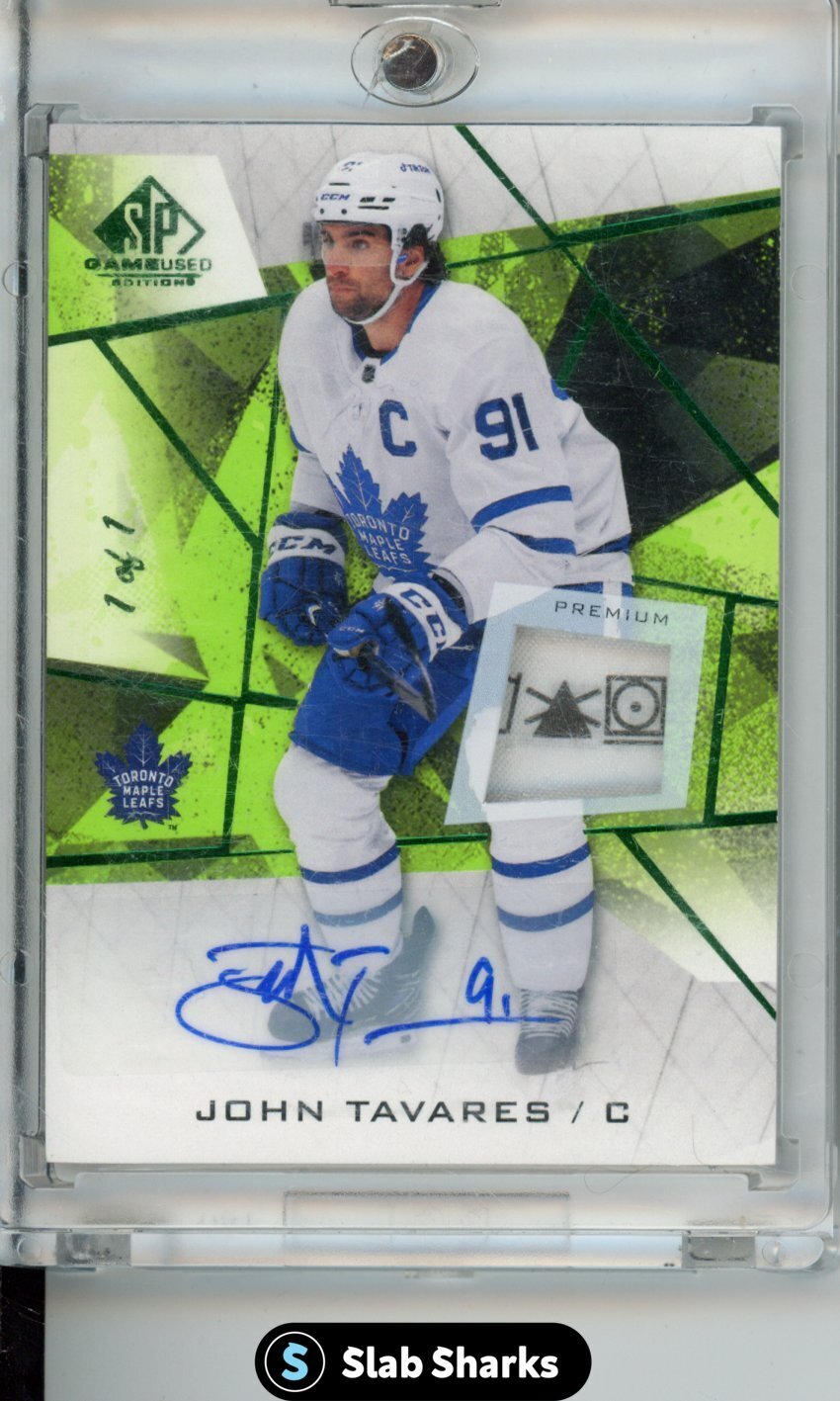 2021 SP GAME USED JOHN TAVARES PREMIUM TAG PATCH AUTO 1/1 82 eBay