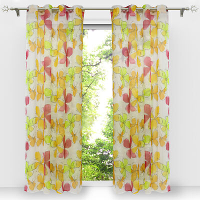 Gardinen Stores mit Ösen Schlaufen Kräuselband Voile Vorhang Wohnzimmer Modern