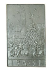 Eisenguss Neujahrsplakette 1931 Lauchhammer Plakette Mit Aufhängeoese