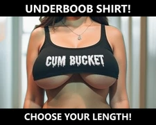 Cum Bucket Underboob Crop Top Custom Length Bimbo Slut Outfit