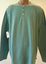 BONOBOS LONG SLEEVE HENLEY SHIRT XXL Fern Green NWT $68 Ships Free to U.S.