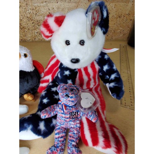 TY Beanie Babies Baby Bears USA America Murica Bundle Eagle Bears - Picture 5 of 6