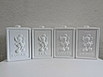 DISNEY MICKEY Mouse pc KITCHEN CANISTER SET Sugar Tea