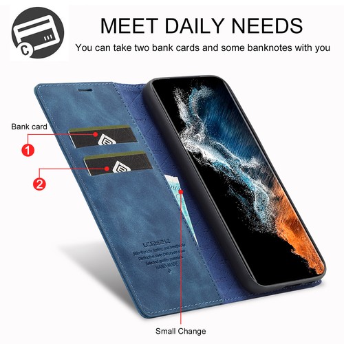For Samsung S25 Ultra S24 S23 FE S22 S21 Leather Magnetic Flip Wallet Case Cover - Picture 14 of 24
