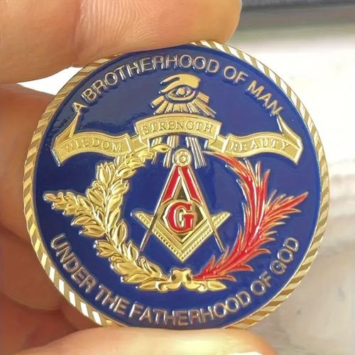 Masonic Freemason Challenge Coin Collectable Mason Symbols Commemorative Coin - Picture 3 of 14