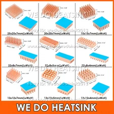 5/10pcs Pure Copper Pin Fins Heatsink Cooler With Thermal Tape for Electronic IC