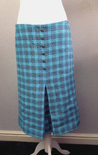 Vintage 70er 80er türkis blau Gobelin Wollrock Smart Mod Wollstil 12 handgefertigt