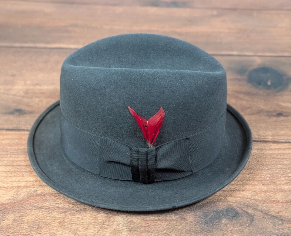 Royal BILTMORE Classic Fedora_ Size 7,  _ Gray Felt Some Damage Please see photo - Image 3 of 4