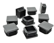  1 1/4" Black Square Tubing Plugs  Glides  Sq  Tube Caps  25 Plug Package