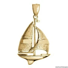 New 14k Gold Sailboat Pendant