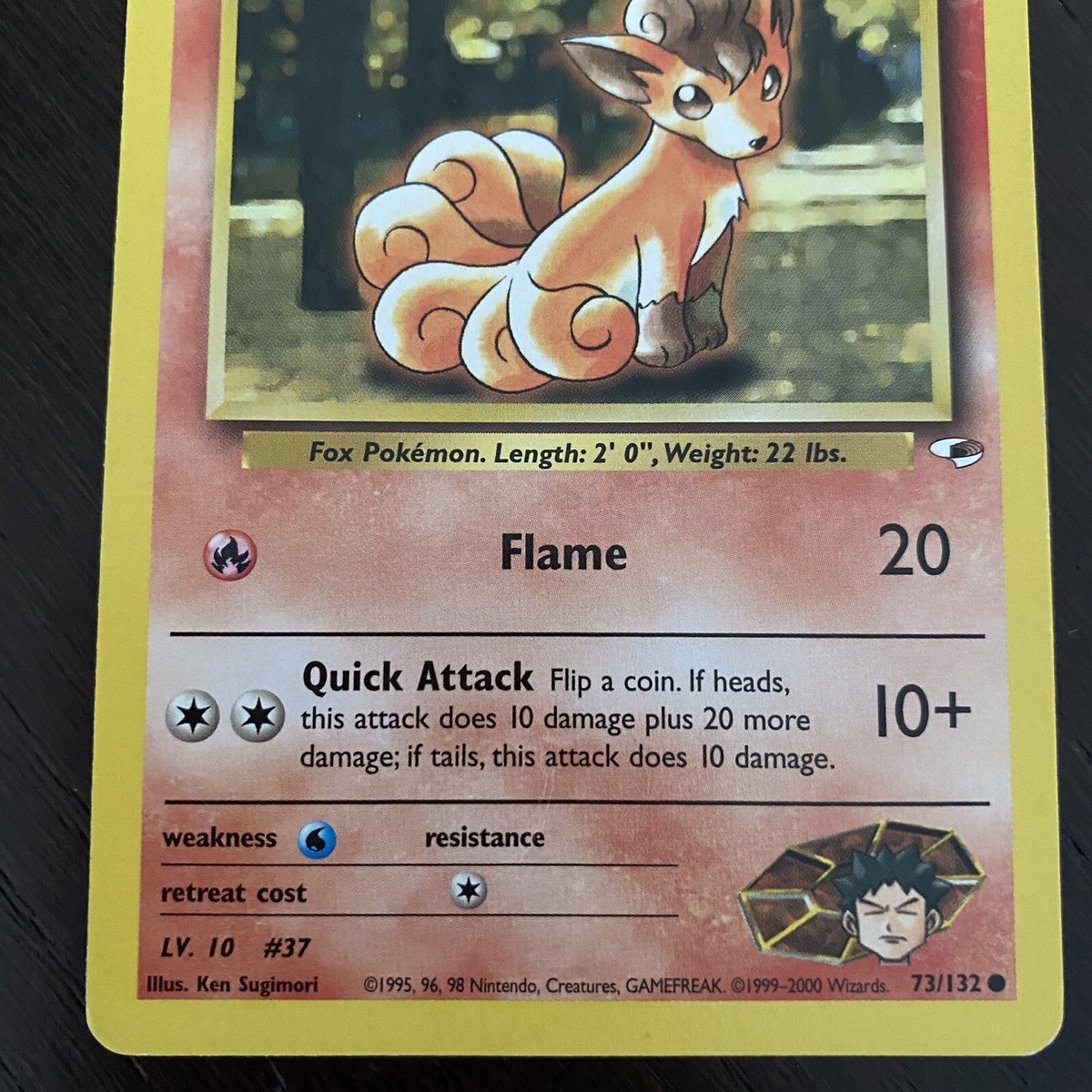 Brock's Vulpix 73/132 Gym Heroes WOTC Pokemon Card Lightly Played