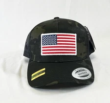 YP Classics 6606 American Flag 6 Panel Adjustable Snapback Trucker Mesh Hat
