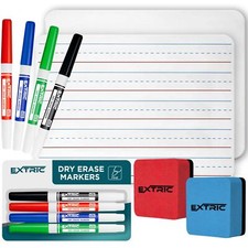 Small White Board for Kids 2 PK, Double Sided Small Dry Erase Board, 4 Fine Tip