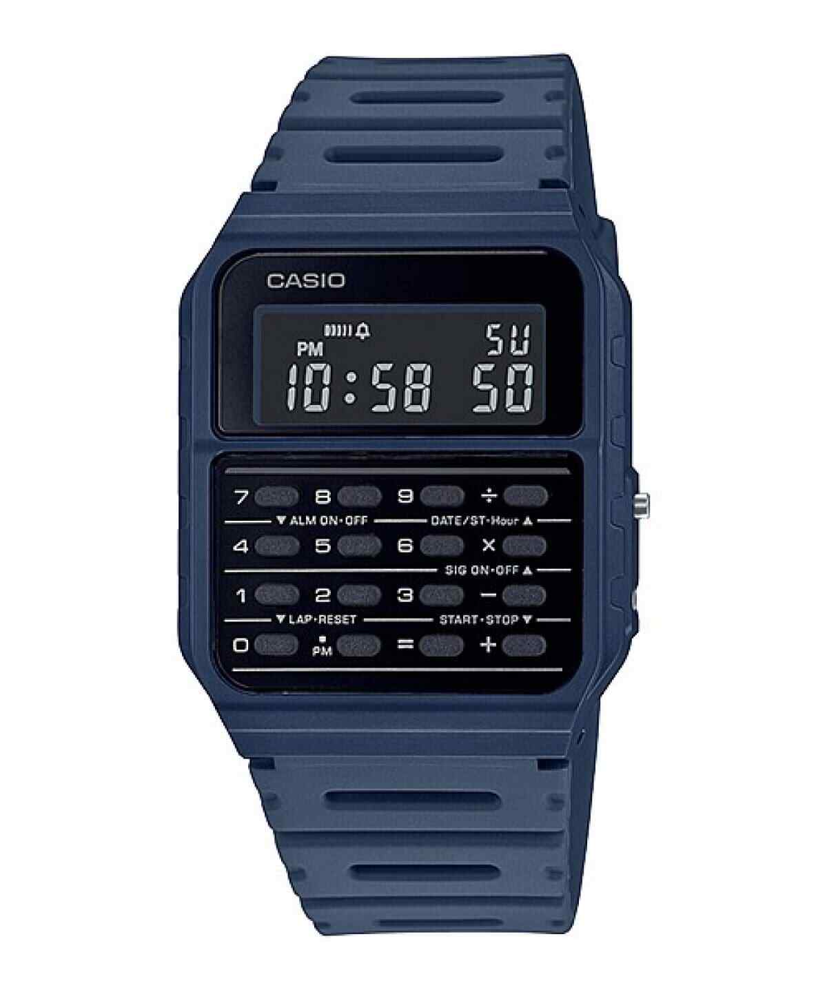 Orologio CASIO CALCULATOR CA-53WF-2BDF Calcolatrice Silicone Blu Vintage