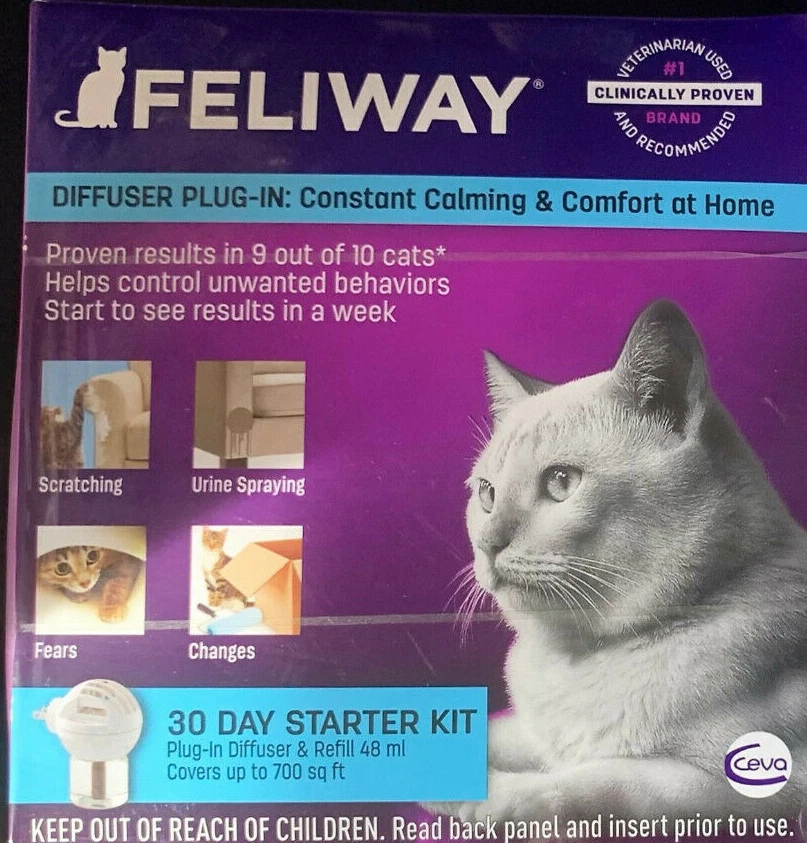 Feliway Classic 30 Day Starter Kit, Diffuser+Refill, 18 case pack, Read  Ad