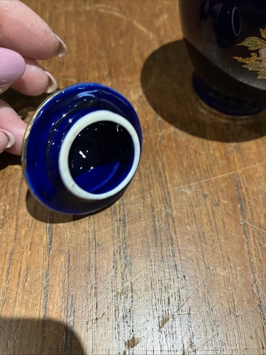 Tarro de jengibre azul y dorado, cutani. 13 Cm de alto - Imagen 7 de 7