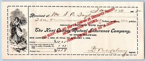 1905-KENT-COUNTY-DOVER-DELAWARE-MUTUAL-INS-CO-WOMAN-CARRYING-WHEAT-LITHOGRAPH