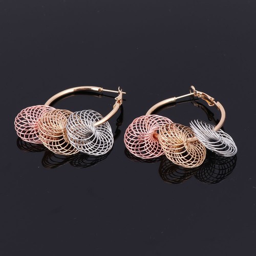 2 pieces Multi Color Gold Plated 3 Coils Choker Jewelry Set - Picture 6 of 9