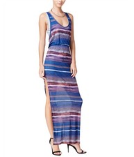 Chelsea Sky Womens Layered Maxi Dress, Blue, X-Large