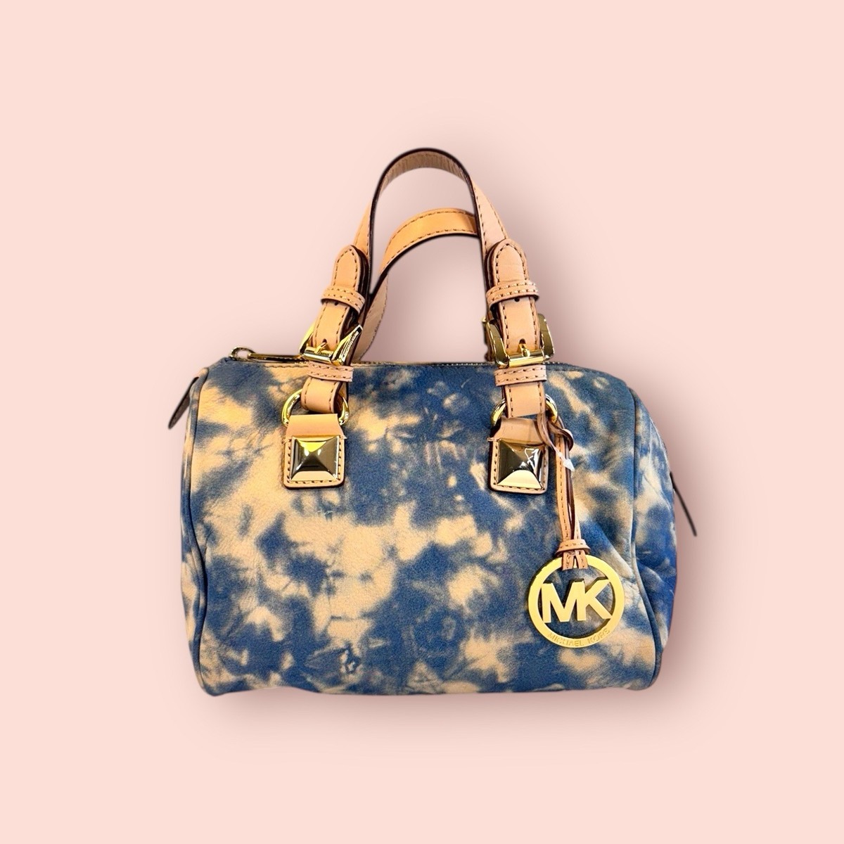 mkmk 様 MICHAEL KORS Blue Tie Dye Grayson Satchel/Top Handle Bag Small Bag