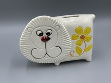 MONETA BANK ceramica LEONE & COCCINELLA Mid-Century stile Flower Power MCM moderna