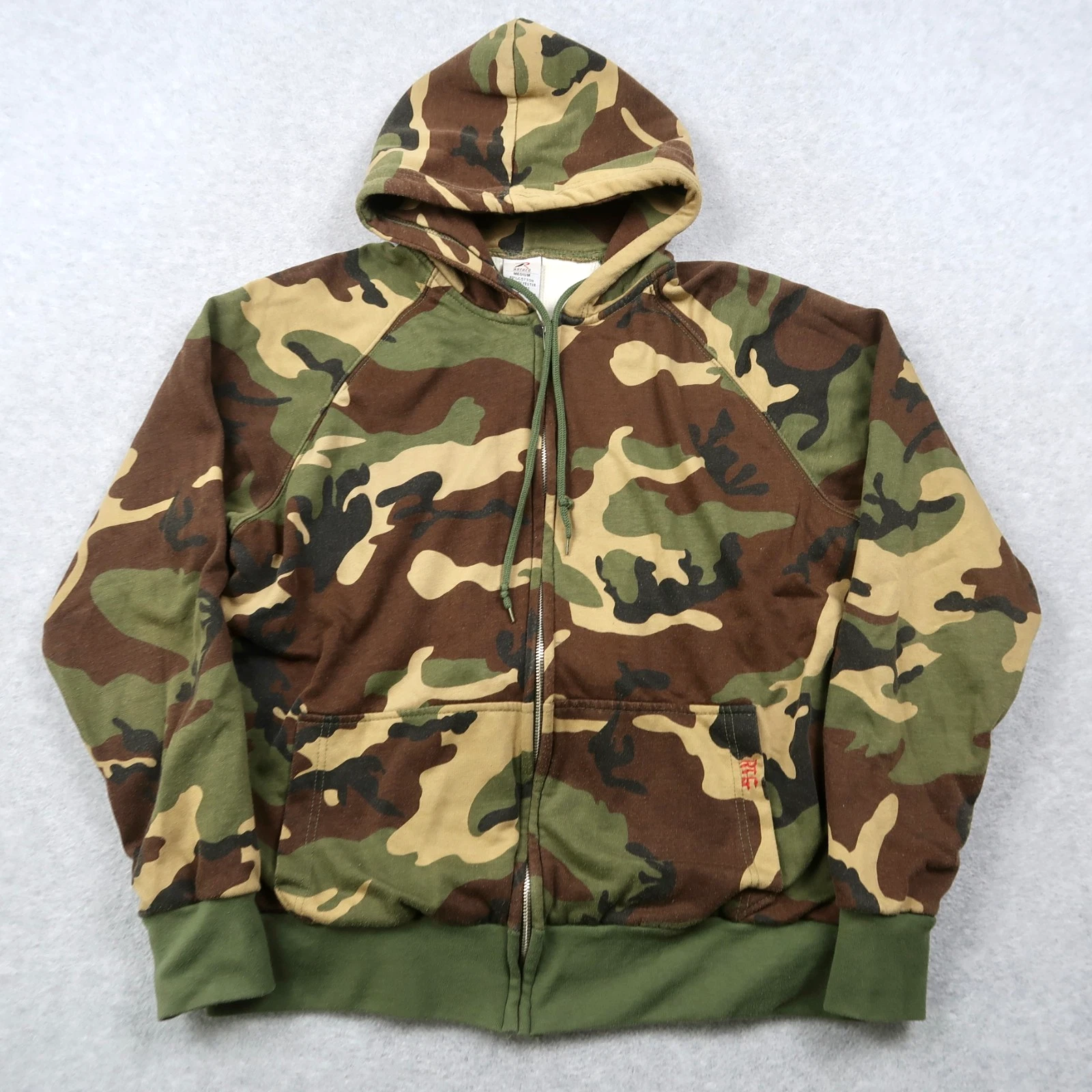 Vintage Thermal Lined Woodland Camo Zip Up Hoodie Size M Camouflage Medium
Opens in a new window or
