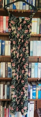 Haily's Sommerkleid Maxikleid L Gummizug schwarz-bunt Topzustand