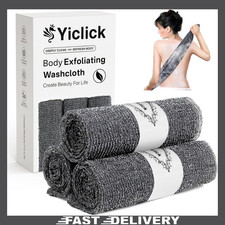 3pc Blissal Exfoli Ating Shower Towel Back Wash Cloth Body Scrubber Exfoliator