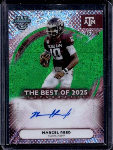 2025 Bowman Best University Football Green Mini-Diamond Refractor Marcel Reed #BOA-MR