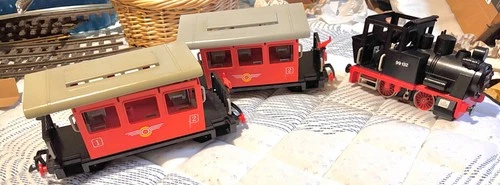 Playmobil “G” Scale Passenger Cars (2) And Train Locomotive (1) PARTS
