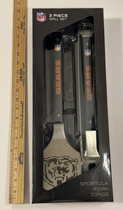 Sportula Stainless Steel Chicago Bears 3-Piece BBQ Set (Spatula, Fork & Tongs)