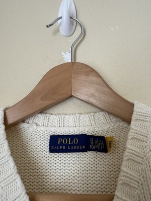 Polo Ralph Lauren American Flag Sweater USA Knit Crewneck Cream