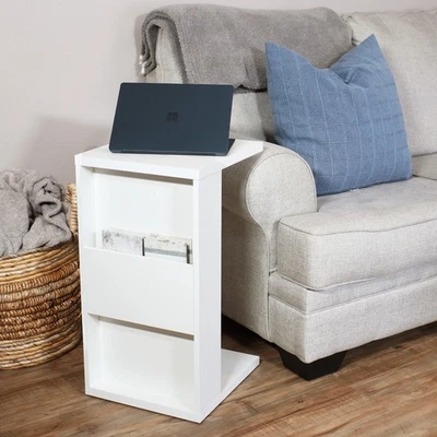 2-in-1 Multi-Use Accent Side Table - White by Sunnydaze - Image 1 of 4