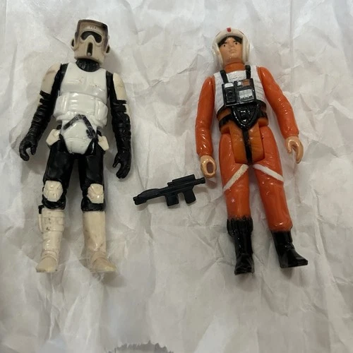 VTG KENNER STAR WARS LUKE SKYWALKER X WING FIGHTER PILOT Bike Scout Stormtrooper