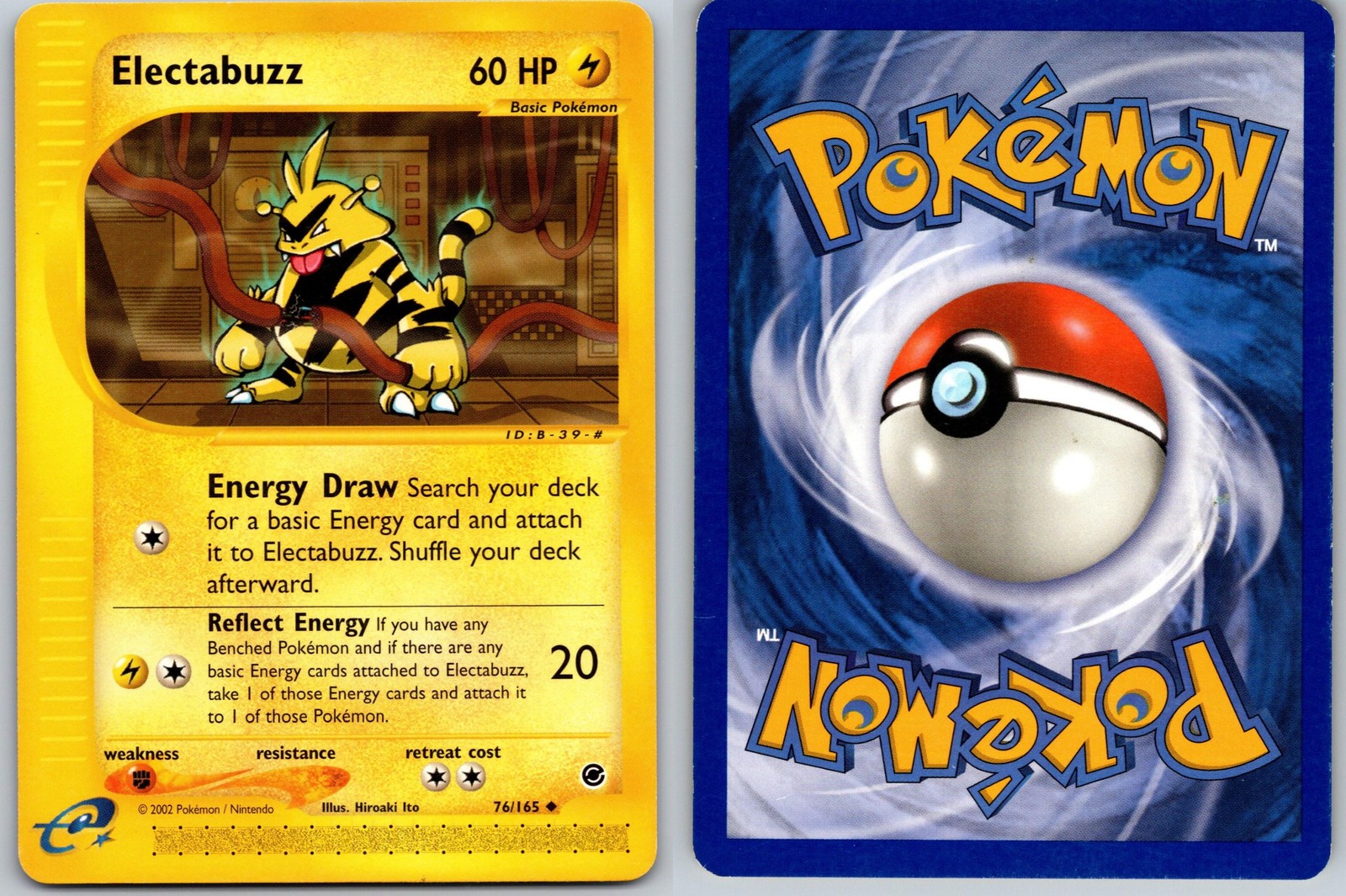 ELECTABUZZ POKEMON EXPEDITION BASE SET 76/165 UNCOMMON LP-MP