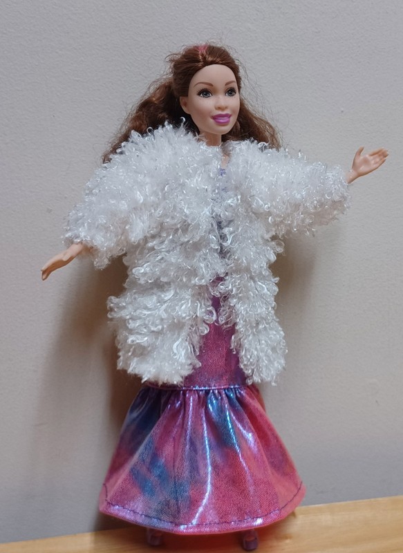 Curvy Barbie 11 1/2" Doll Clothing Metallic Multicolor Evening Gown and Coat