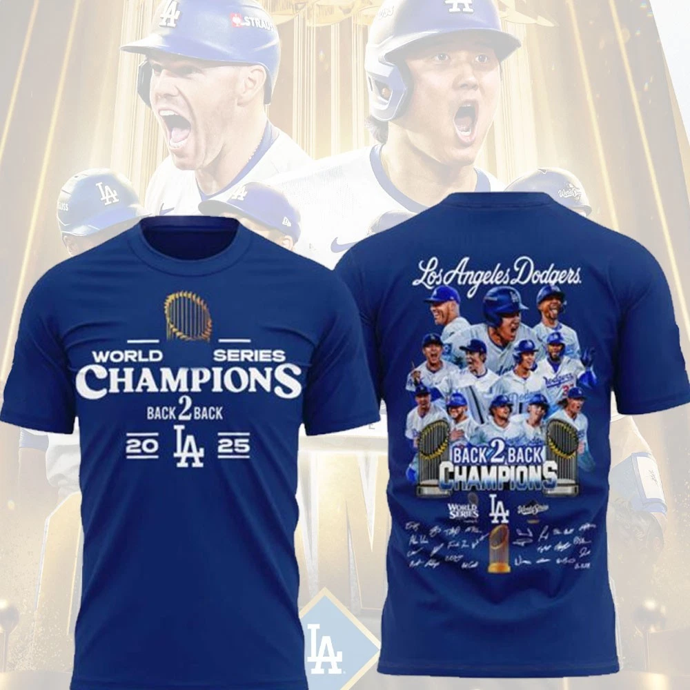 Los Angeles Dodgers Back 2 Back Champions 2025 World Series Signatures