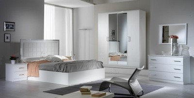 Bett Nachttisch Kommode 6 tlg.Schlafzimmer Set Design Modern Luxus Schlafzimmer