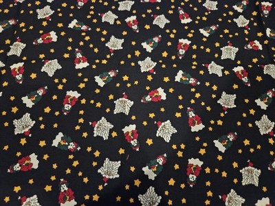 Leslie Beck VIP Fabrics Cranston Cotton Blue Santa Star, Snowman 37 X 43