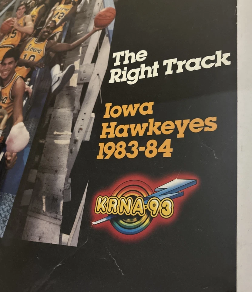 VTG 80s Iowa Hawkeyes Poster Basketball Adventureland Tornado Rollercoaster KRNA - Image 3 of 4